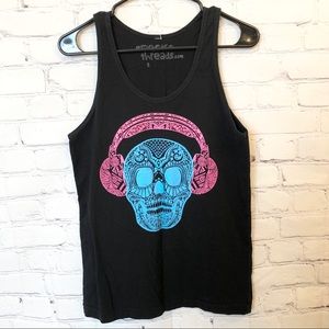 Electro Threads festival sugar skull tank top